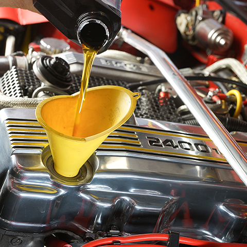 Oil being checked during a service